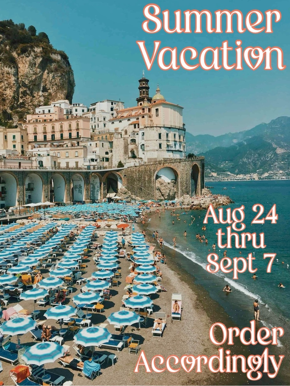 I’ll be in Italy for 2 weeks!